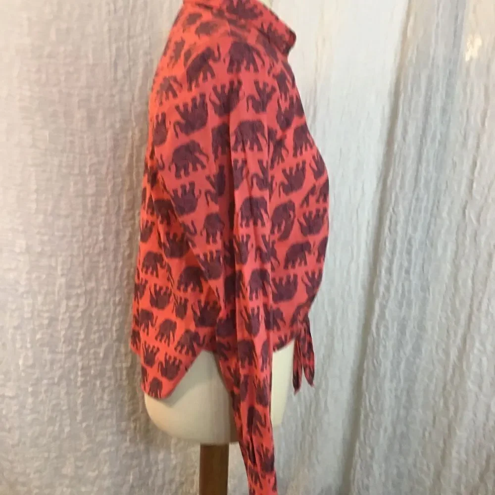 J. Crew  Elephant Print Shirt Size M
